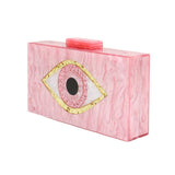 Glittered Evil Eye Celluloid Acetate Clutch Crossbody Bag - Madeline Love - Flyclothing LLC