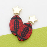 Glittered Resin Game Day Football Dangle Earrings - Madeline Love - Flyclothing LLC