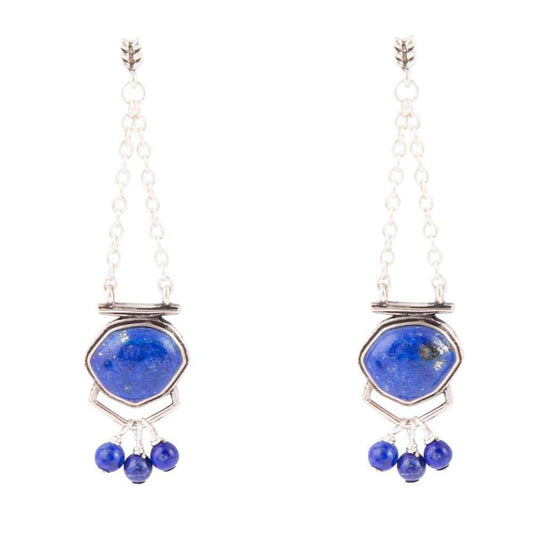 Go West Blue Lapis and Sterling Silver Drop Earrings - Barse Jewelry - Flyclothing LLC