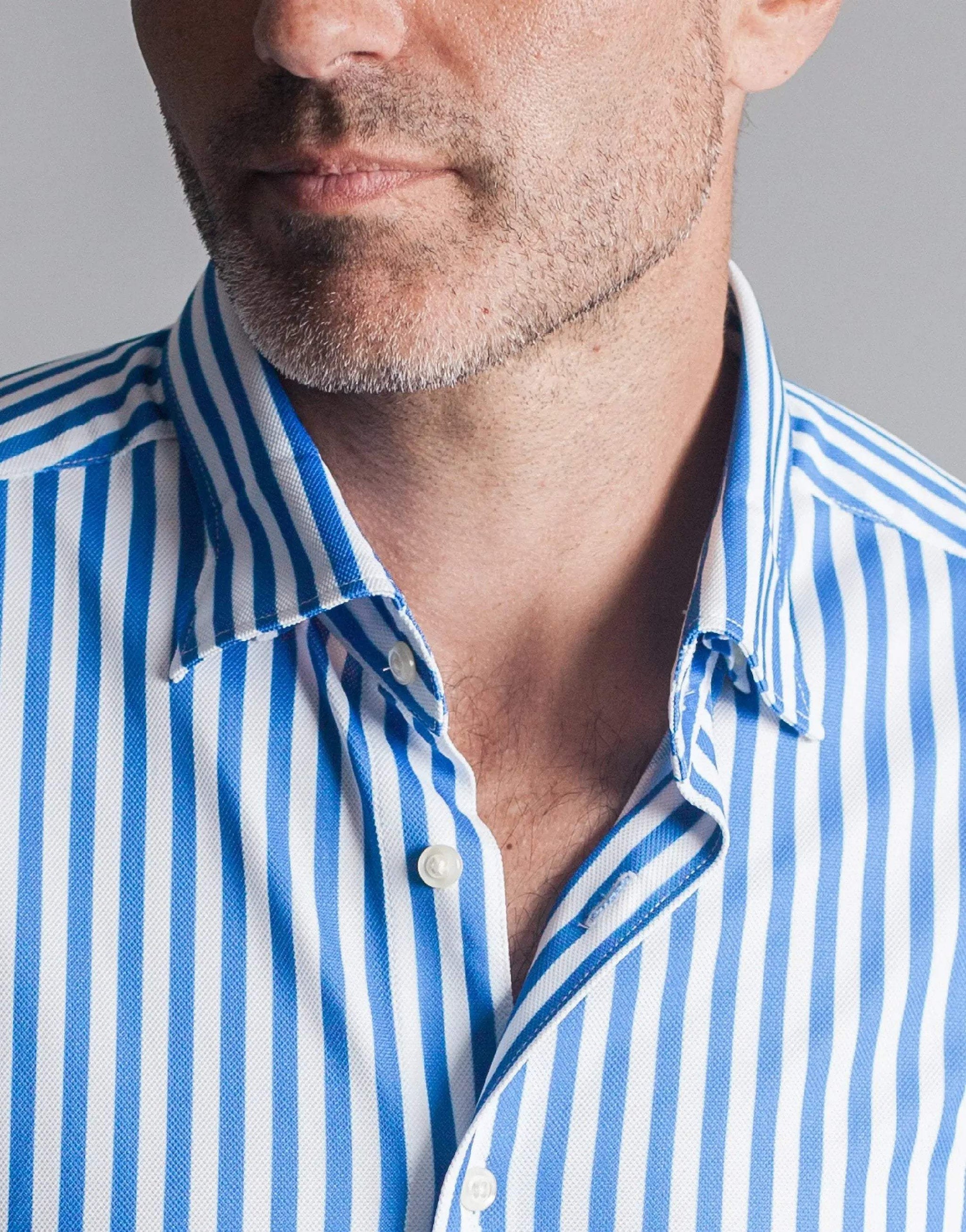 The Go Big Stripe Long Sleeve Tech Shirt - Royal Blue - Buki - Flyclothing LLC