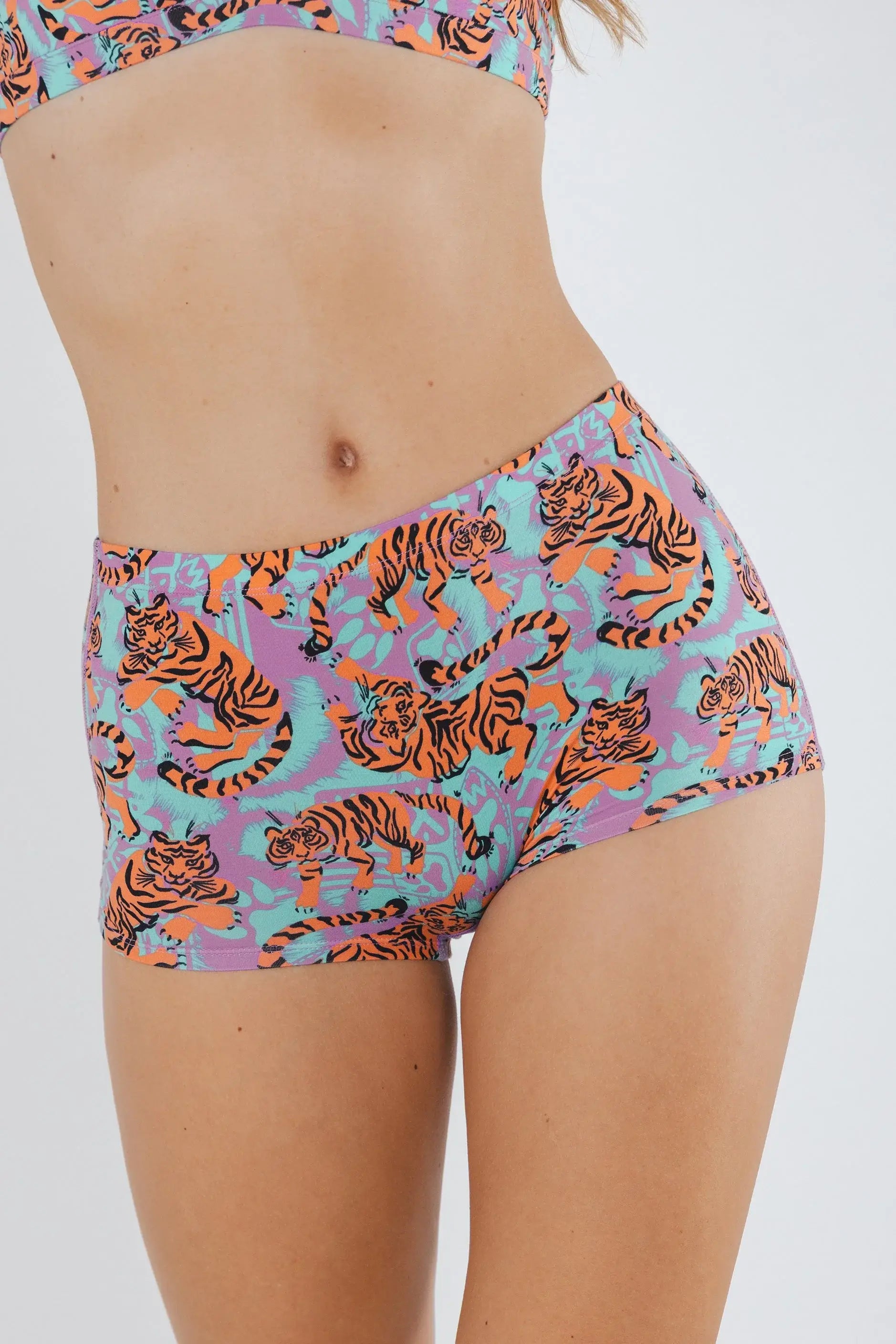 The Go Get 'Em | Abstract Tigers Modal Boyshort Underwear - Shinesty - Flyclothing LLC