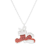 Gold Dipped CZ Christmas Socks Pendant Necklace - Madeline Love - Flyclothing LLC