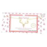 Gold Dipped CZ Reindeer Pendant Necklace - Madeline Love - Flyclothing LLC