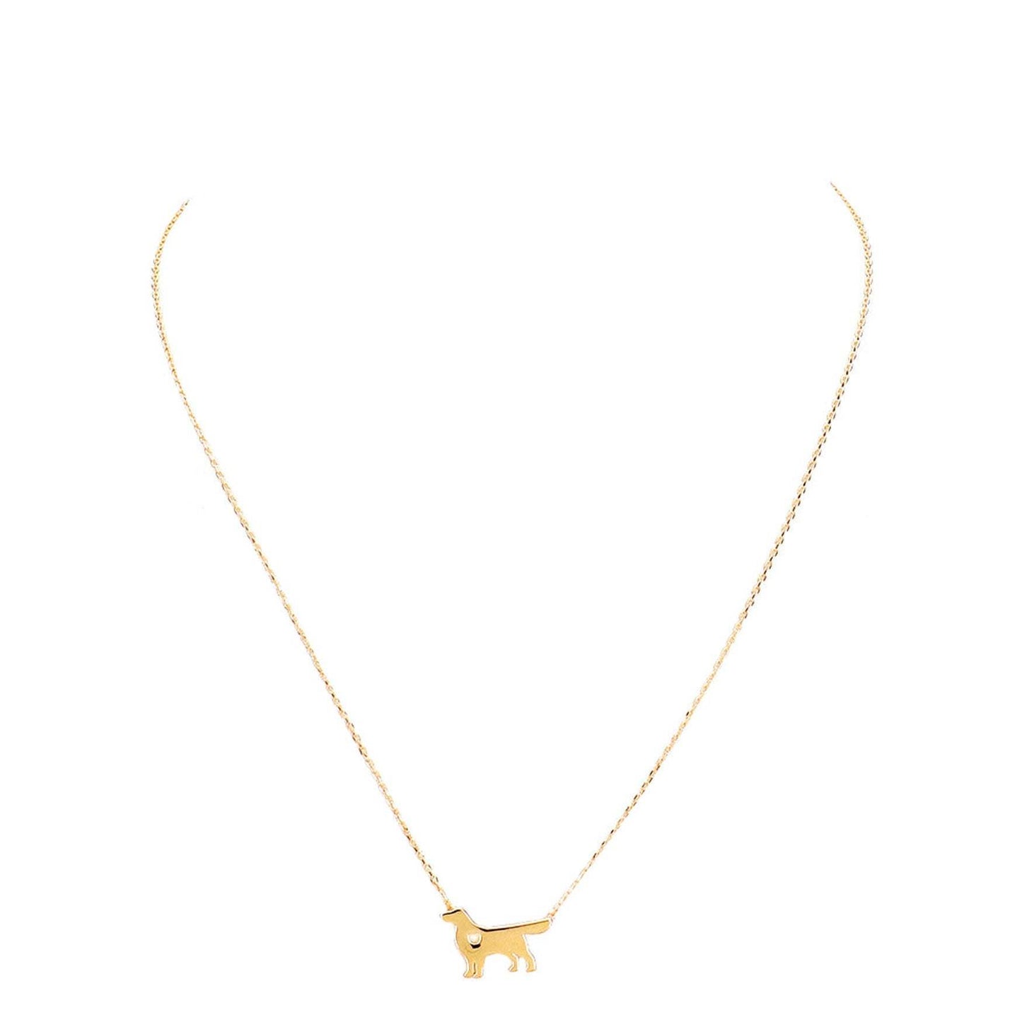 Gold Dipped Dachshund Heart Charm Dog Detailed Necklace - Madeline Love - Flyclothing LLC