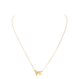Gold Dipped Dachshund Heart Charm Dog Detailed Necklace - Madeline Love - Flyclothing LLC