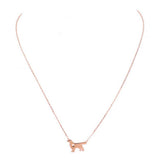 Gold Dipped Dachshund Heart Charm Dog Detailed Necklace - Madeline Love - Flyclothing LLC