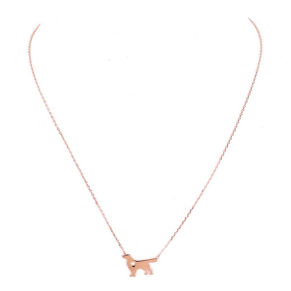 Gold Dipped Dachshund Heart Charm Dog Detailed Necklace - Madeline Love - Flyclothing LLC