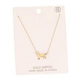 Gold Dipped Dachshund Heart Charm Dog Detailed Necklace - Madeline Love - Flyclothing LLC