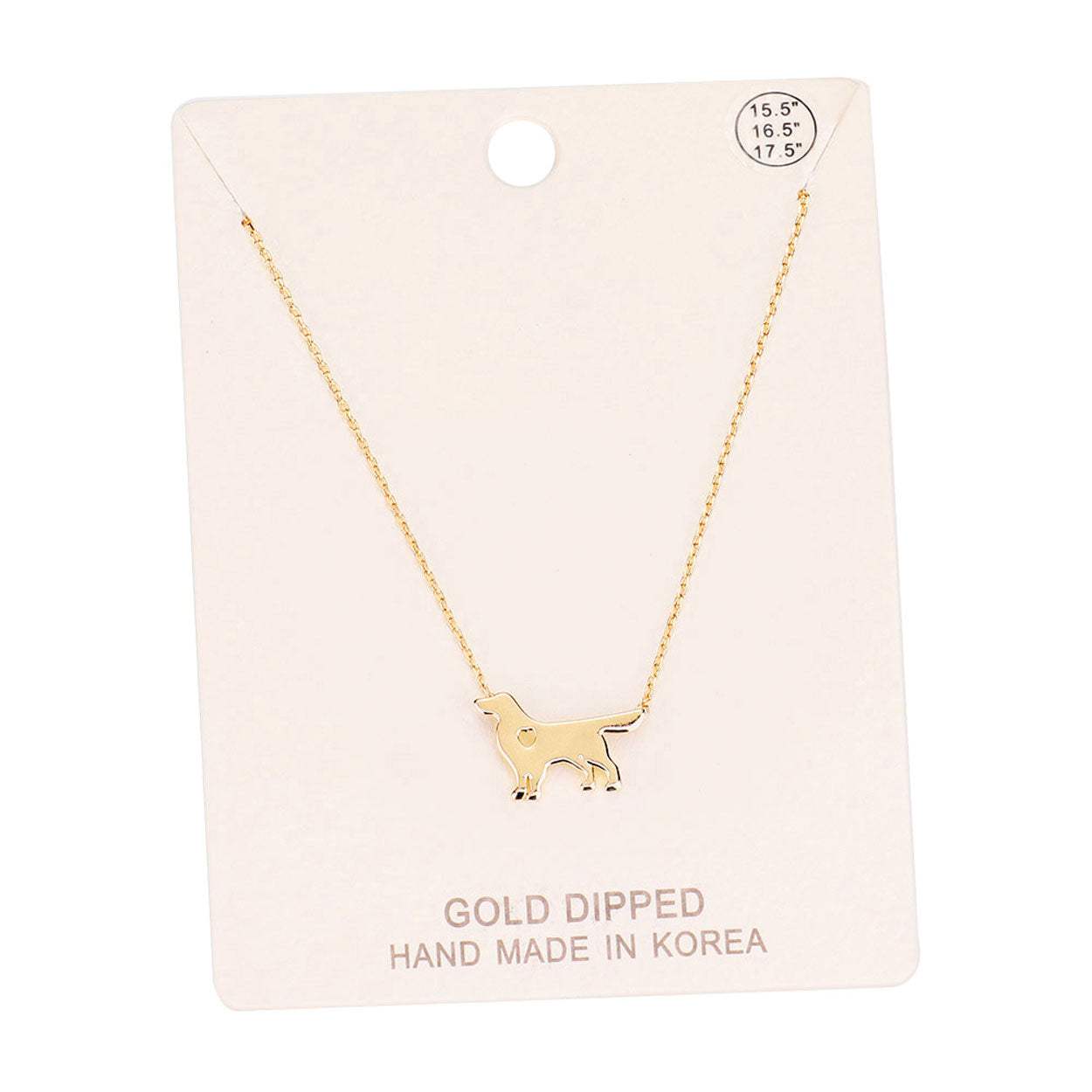Gold Dipped Dachshund Heart Charm Dog Detailed Necklace - Madeline Love - Flyclothing LLC
