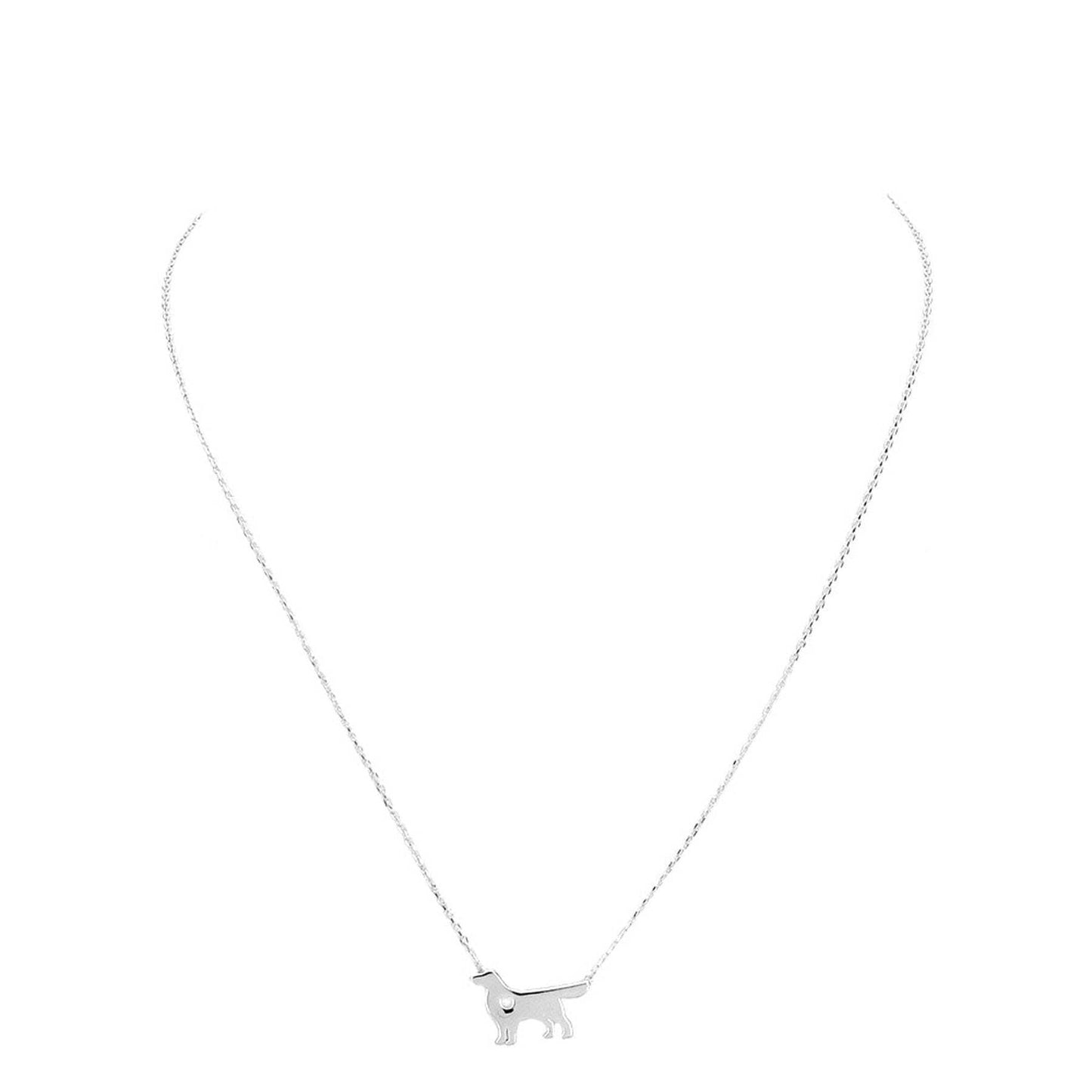 Gold Dipped Dachshund Heart Charm Dog Detailed Necklace - Madeline Love - Flyclothing LLC