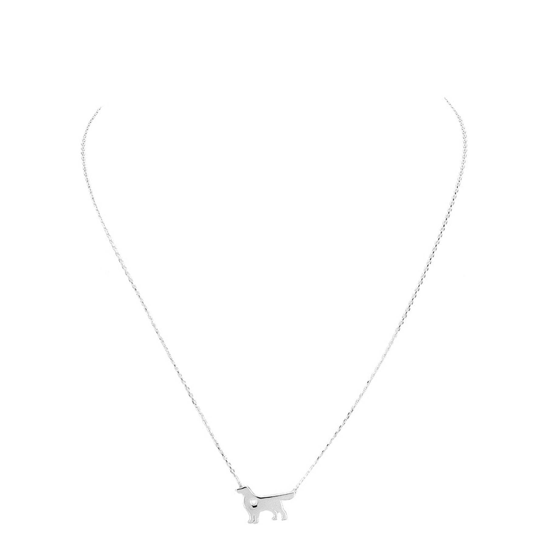 Gold Dipped Dachshund Heart Charm Dog Detailed Necklace - Madeline Love - Flyclothing LLC