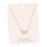 Gold Dipped Dachshund Heart Charm Dog Detailed Necklace - Madeline Love - Flyclothing LLC