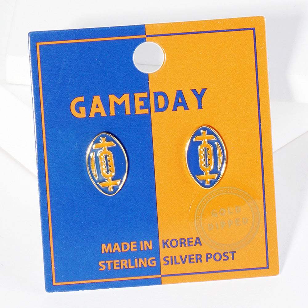 Gold Dipped GAMEDAY Football Stud Earrings - Madeline Love - Flyclothing LLC