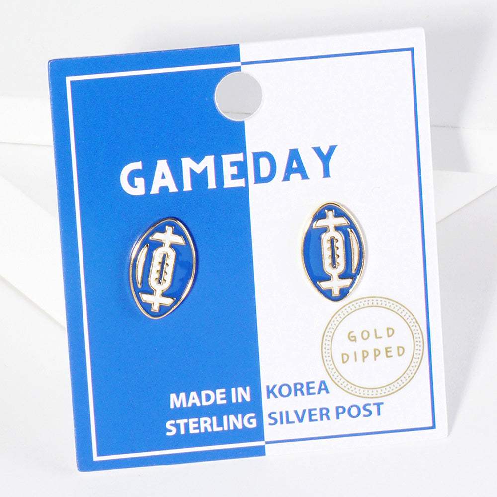 Gold Dipped GAMEDAY Football Stud Earrings - Madeline Love - Flyclothing LLC
