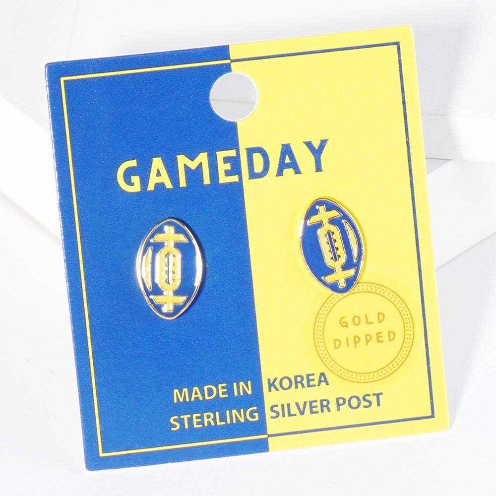 Gold Dipped GAMEDAY Football Stud Earrings - Madeline Love - Flyclothing LLC
