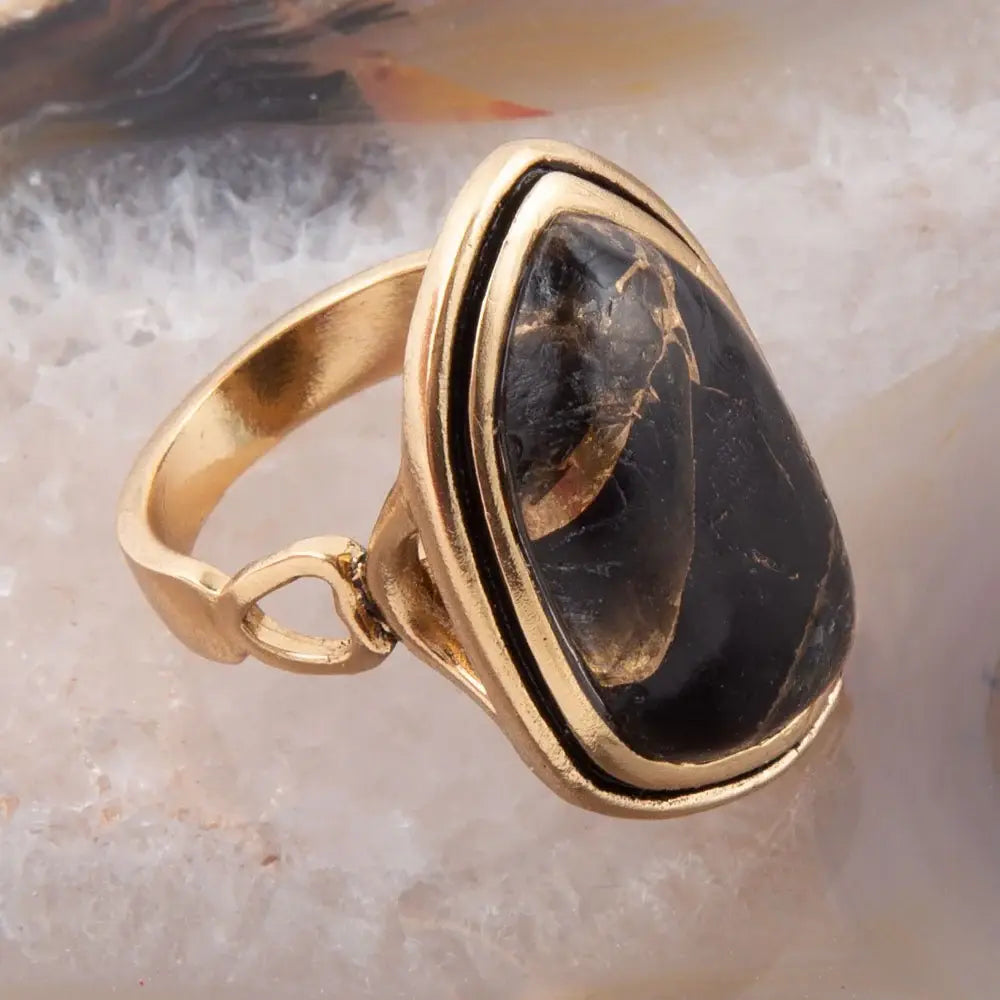 Gold Infused Black Matrix Ring - Barse Jewelry - Flyclothing LLC