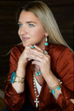 Las Cruces White Pearl Cross Pendant Necklace - Barse Jewelry