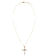Las Cruces White Pearl Cross Pendant Necklace - Barse Jewelry - Flyclothing LLC