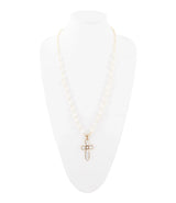 Las Cruces White Pearl Cross Pendant Necklace - Barse Jewelry - Flyclothing LLC
