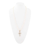 Las Cruces White Pearl Cross Pendant Necklace - Barse Jewelry - Flyclothing LLC