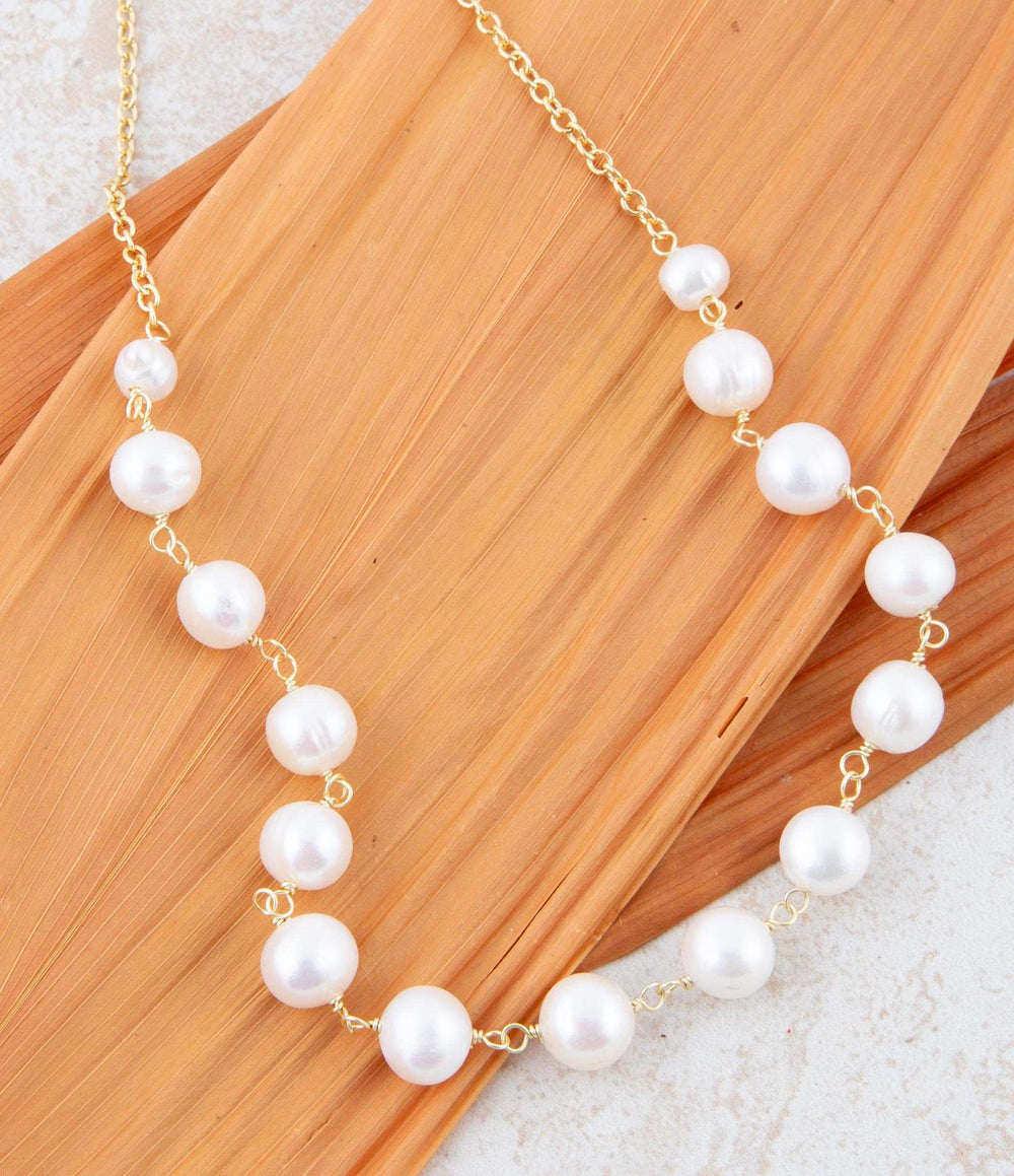 Golden Chain and White Pearl Necklaces - Barse Jewelry - Flyclothing LLC