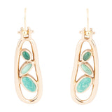 Golden Drop Green Stones Earrings - Barse Jewelry