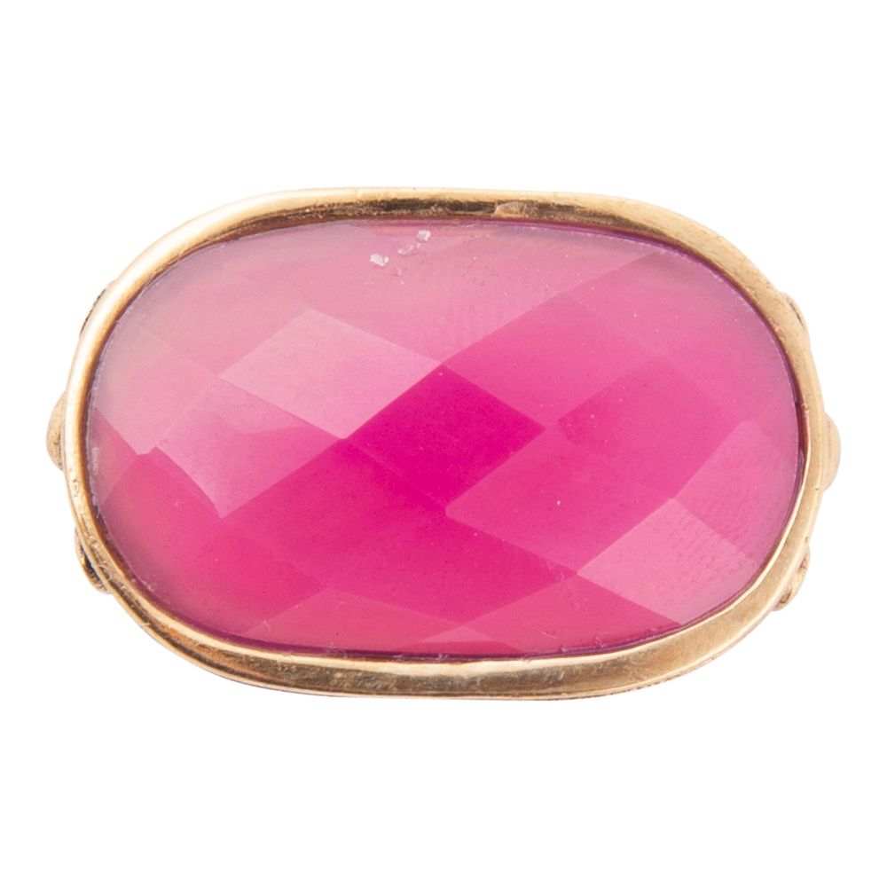 Golden Flower Pink Agate Statement Ring - Barse Jewelry - Flyclothing LLC