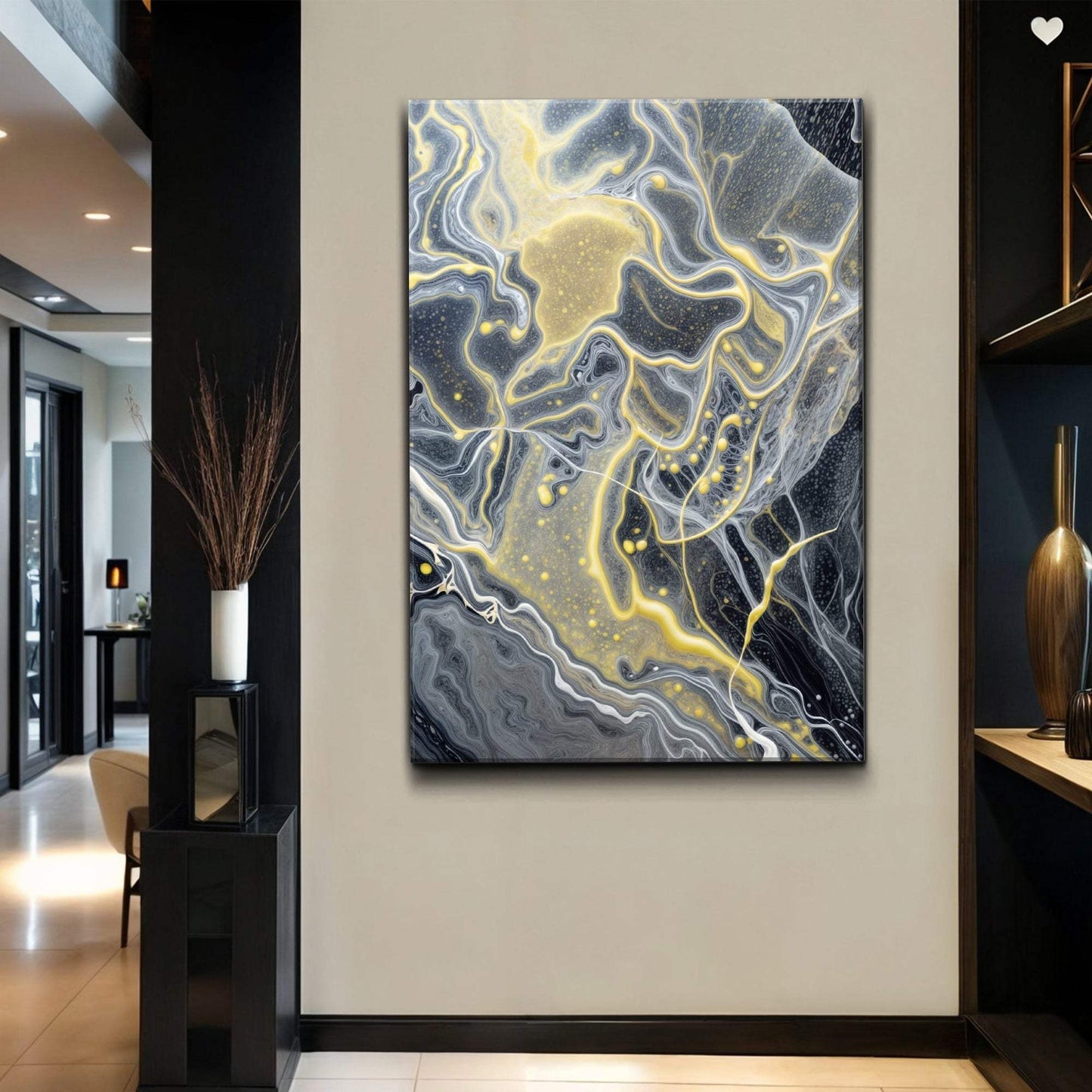 Golden Flow Wall Art - Tailored Canvases - Flyclothing LLC