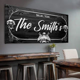 Family Gothic Skull Sign - Customized Modern Gothic Decor For Living Room - Tailored Canvases - Flyclothing LLC