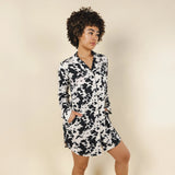 The Graze Escape | Cow Hide SleepDeep™ Long Sleeve Pajama Dress - Shinesty - Flyclothing LLC