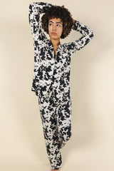 The Graze Escape | Cow Hide SleepDeep™ Women’s Long Sleeve Pajama Set - Shinesty - Flyclothing LLC