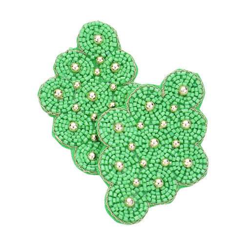 Felt Back Circle Beaded Earrings - Madeline Love - Flyclothing LLC