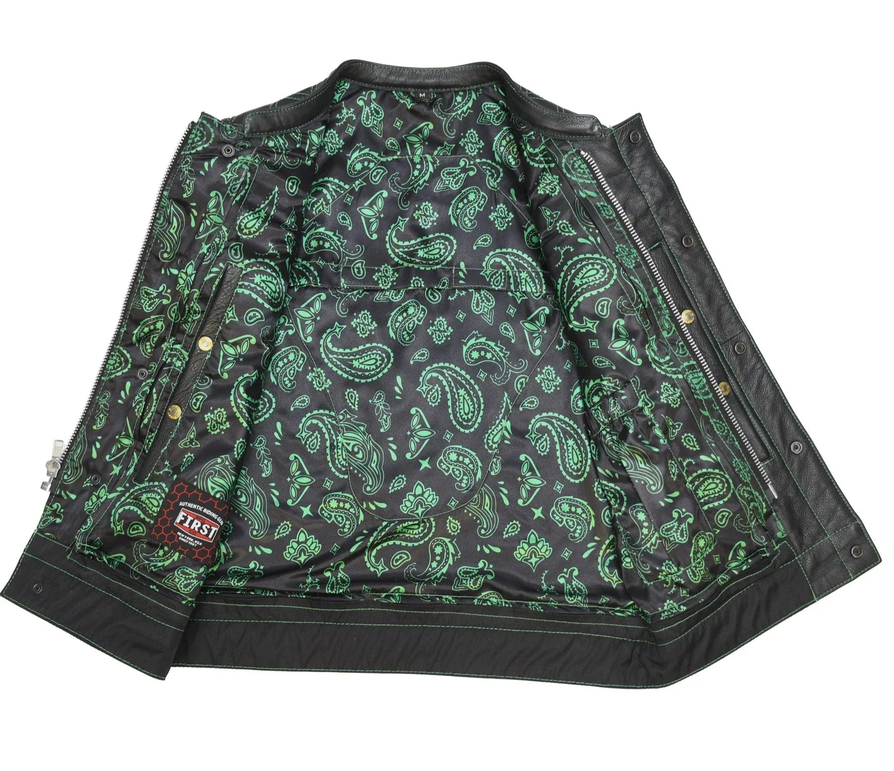 Upside Men's Club Style Leather Vest - First Manufacturing Company - Flyclothing LLC