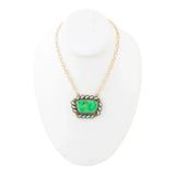 Legacy Lime Green and Blue Turquoise Golden Pendant Necklace - Barse Jewelry - Flyclothing LLC