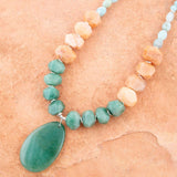 Green Aventurine Bold Pendant Necklace - Barse Jewelry
