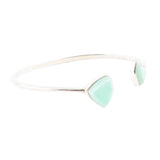 Green Chrysophase Open Sterling Silver Cuff Bracelet - Barse Jewelry