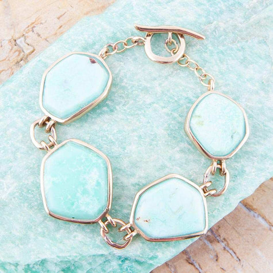 Green Chrysoprase Golden Bronze Toggle Bracelet - Barse Jewelry - Flyclothing LLC