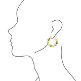 Green Jasper Stone Slide Hoop Earrings