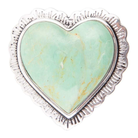 Green Turquoise Heart and Sterling Silver Ring - Barse Jewelry - Flyclothing LLC