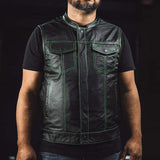 The Cut Men's Motorcycle Leather Vest, Multiple Color Options - First Manufacturing Company - Flyclothing LLC