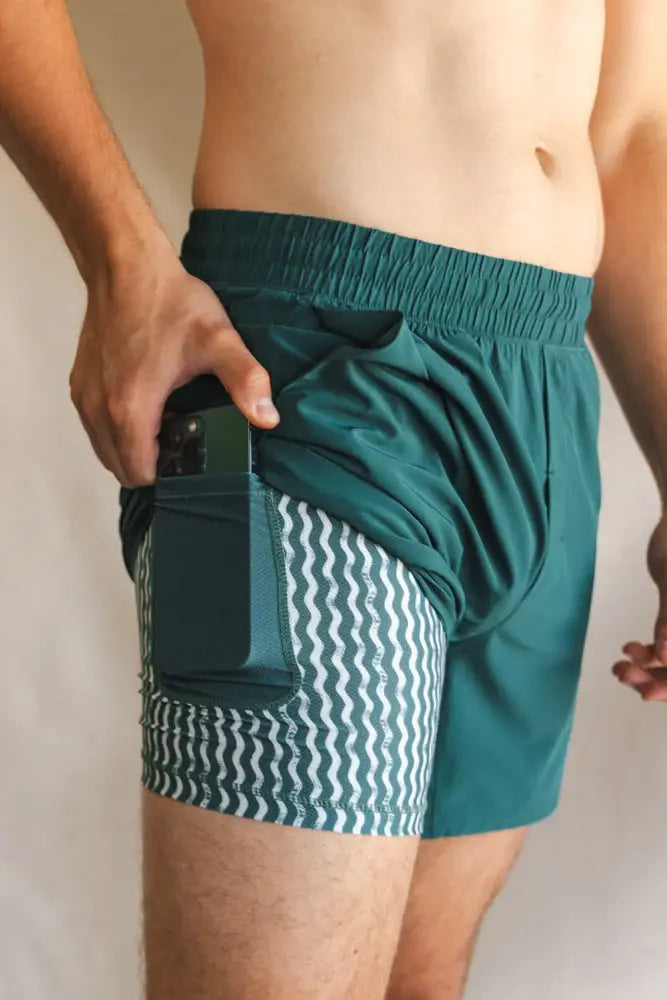 The Green Way | Green Deck Stripe Ball Hammock® 5 Inch Athletic Shorts - Shinesty - Flyclothing LLC