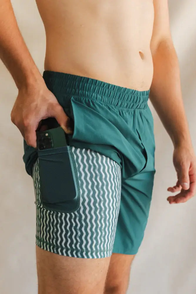 The Green Way | Green Deck Stripe Ball Hammock® 7 Inch Athletic Shorts - Shinesty - Flyclothing LLC
