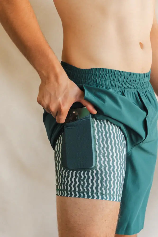 The Green Way | Green Deck Stripe Ball Hammock® 9 Inch Athletic Shorts - Shinesty - Flyclothing LLC
