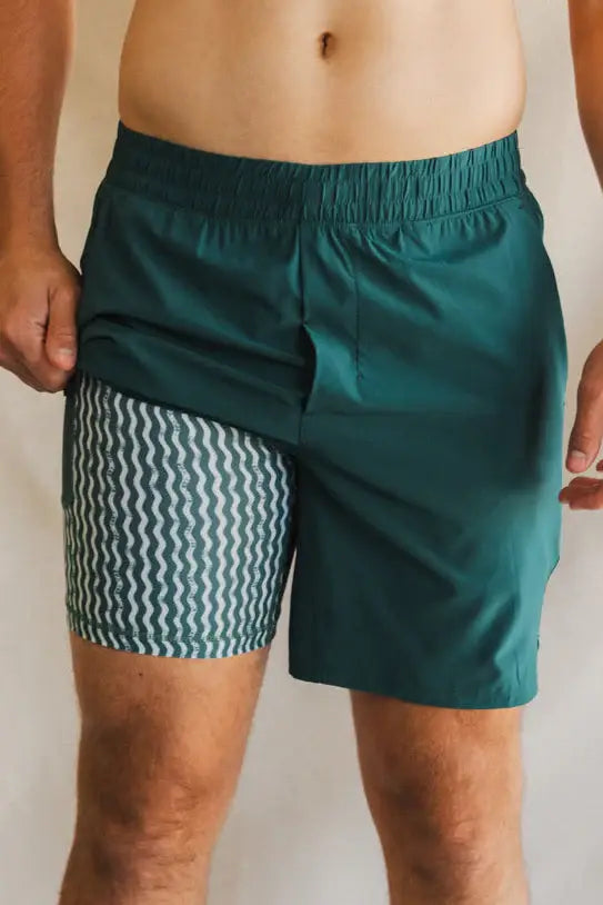 The Green Way | Green Deck Stripe Ball Hammock® 7 Inch Athletic Shorts - Shinesty - Flyclothing LLC