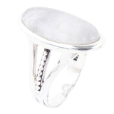 Grey Quartz and Sterling Silver Oval Ring