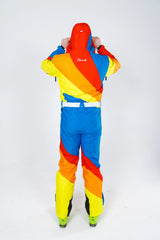 The Groovy Gondola | Orange Retro Swirl One Piece Ski Suit - Shinesty - Flyclothing LLC