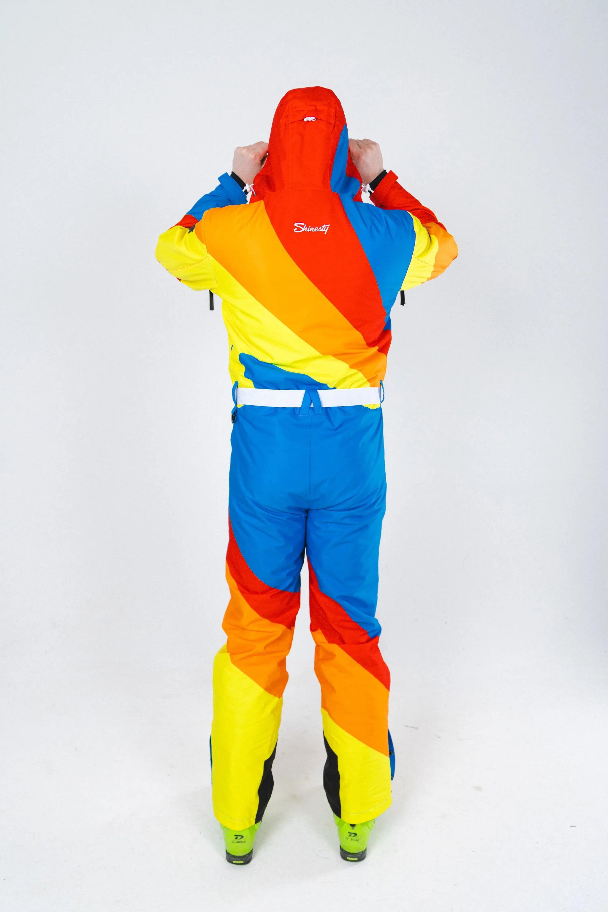 The Groovy Gondola | Orange Retro Swirl One Piece Ski Suit - Shinesty - Flyclothing LLC