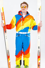 The Groovy Gondola | Orange Retro Swirl One Piece Ski Suit - Shinesty - Flyclothing LLC