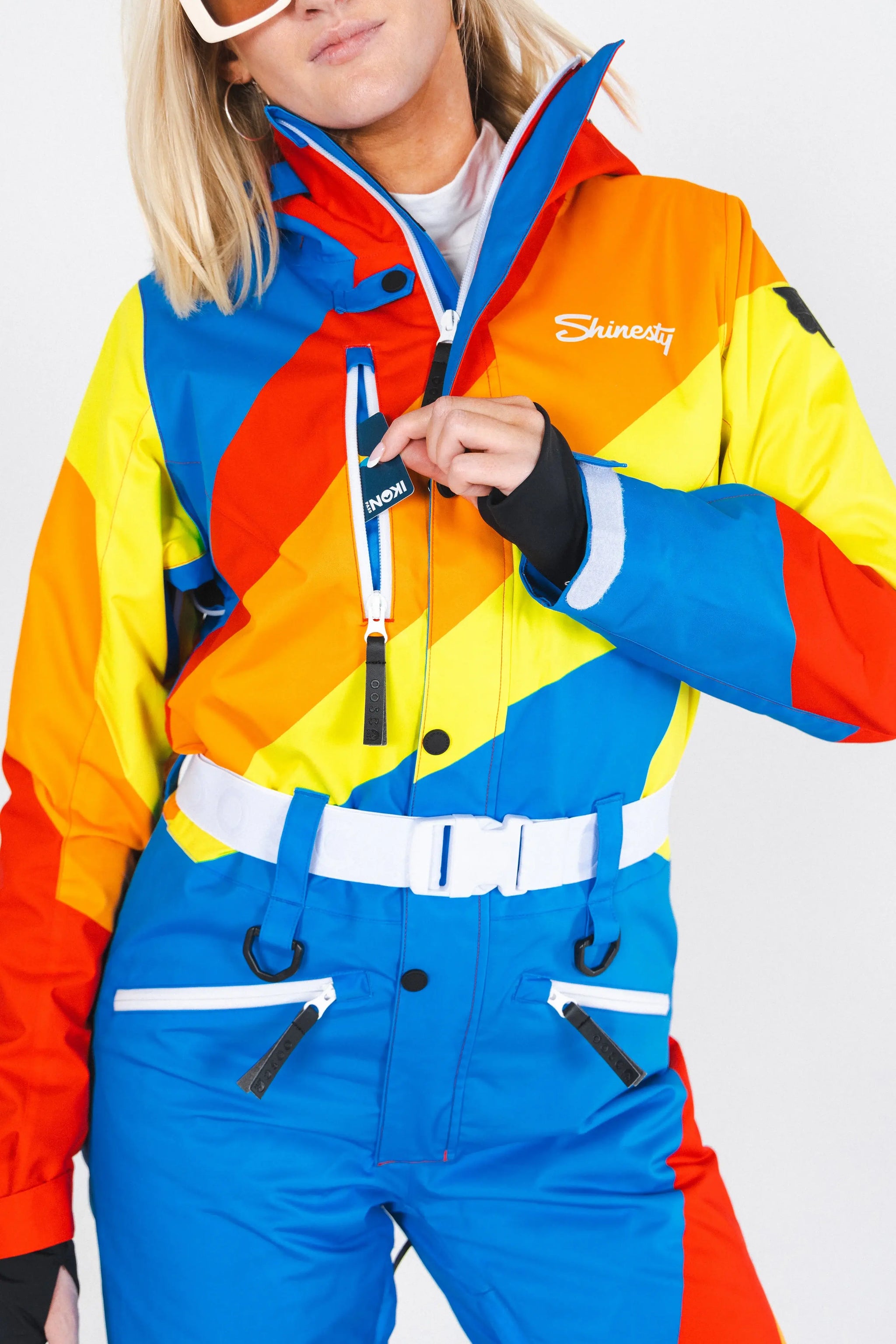 The Groovy Gondola | Orange Retro Swirl Women's One Piece Ski Suit - Shinesty - Flyclothing LLC