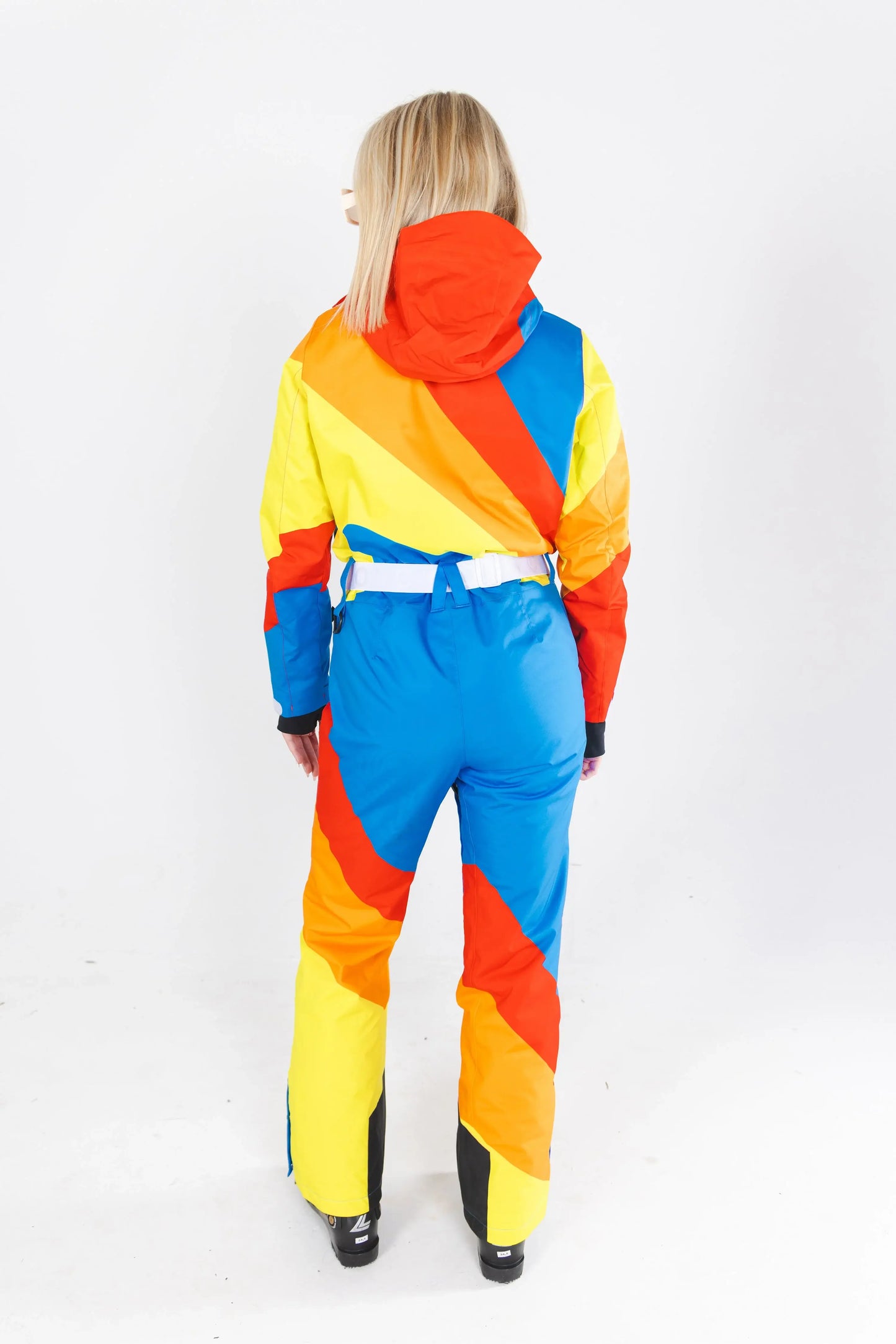 The Groovy Gondola | Orange Retro Swirl Women's One Piece Ski Suit - Shinesty - Flyclothing LLC